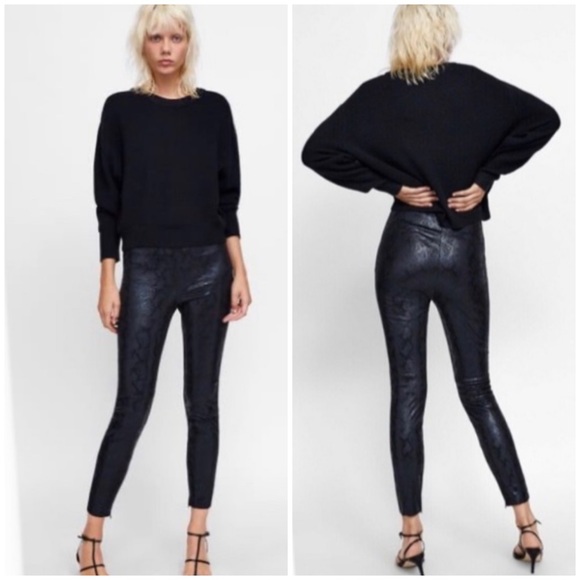 Zara Pants - 14. Zara Faux Snake Skin Hi-Rise Leggings NWT